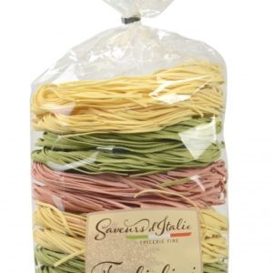TAGLIOLINI 3 COLORS WITH EGGS (NATURE, SPINACH, TOMATO) TAGLIOLINI 3 COLORS WITH EGGS (NATURE, SPINACH, TOMATO)