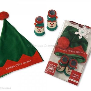 Baby Hat and Socks Christmas Gift Set - Elf