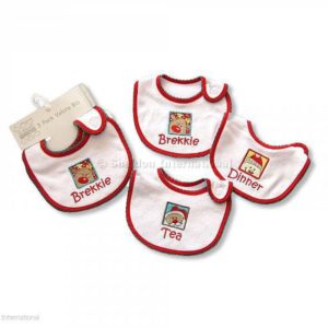 Baby Christmas Bibs -Brekkie-Dinner-Tea