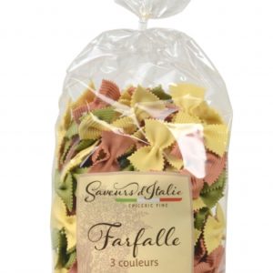 FARFALLE 3 COLORS WITH EGGS (NATURE, SPINACH, TOMATO) FARFALLE 3 COLORS WITH EGGS (NATURE, SPINACH, TOMATO)