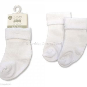 Baby Roll Over Socks - White
