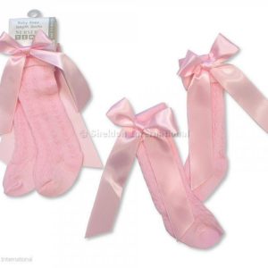 Baby Knee Length Socks with Bow - Pink Baby Knee Length Socks with Bow - Pink