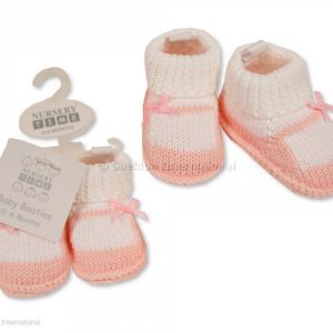 Knitted Baby Girls Booties with Bow Knitted Baby Girls Booties with Bow