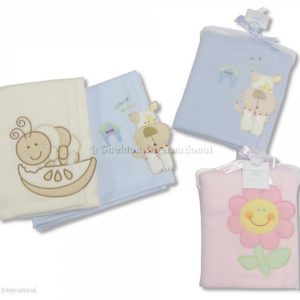 Baby Fleece Embroidered Blanket - 3d and Tuling Bag Baby Fleece Embroidered Blanket - 3d and Tuling Bag