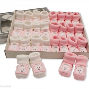 Baby Booties with Embroidery - Princess