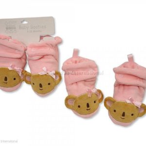 Baby Velour Booties - Pink Baby Velour Booties - Pink