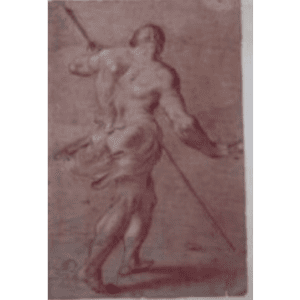 MARCHING SOLDIER, HOLDING A SPEAR (DRAWING)《RAPHAEL, RAFFAELLO SANTI 1483-1520》