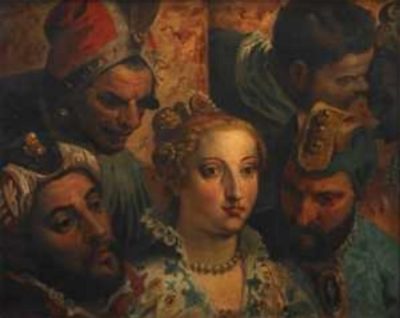 Portraits of figures from the marriage of cana by veronese