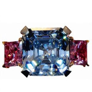 SQUARE EMERALD CUT FANCY VIVID BLUE