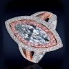 Marquise Gray Blue Diamond Ring