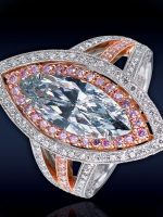 The Marquise Gray Blue Natural Marquise Gray Blue Diamond Ring